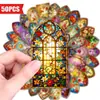 Compra Directa Transfronteriza [con Certificación Ce.Cpc] 50 Piezas de Pegatinas Florales Vintage para Ventana Materiales Creativos de Decoración DIY de Ensueño