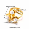 Anillo Abierto de Flor de Perla Estilo Europeo y Americano Transfronterizo Acero Inoxidable Lujo Ligero Gama Alta Joyería Pequeña Venta al por Mayor