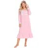 Amazon AliExpress Pijama de Manga Longa Victoria Vestido Princesa Vestido Branco Festa de Halloween Roupas de Casa