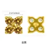 Arete de titanio bañado en oro con forma de trébol de cuatro hojas y circón, arete de clip para cartílago con forma de trébol de la suerte de circón multicolor, accesorios para piercing