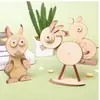 Saco de material de lascas de madeira DIY criativo pintura natural animal feito à mão para crianças fabricação de brinquedo de madeira pintura de galho