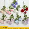 Flores Artificiales Dahlia de 3 Cabezas Paisajismo de Bodas Accesorios para Fotografía Decoración de Mesa Interior para el Hogar Flores Artificiales Listas para la Venta
