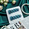 Sp-327Mini Gato Verde 10 Piezas Fototerapia Hechas a Mano Uñas Portátiles Ojo de Gato Verde Oscuro Elegantes Gama Alta Blanqueamiento Pegatinas para Uñas