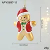 Novos Enfeites de Árvore de Natal Homem de Gengibre Cor Champagne, Decorações de Natal, Enfeites de Pendurar de Plástico, Decorações Penduradas Pintadas