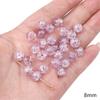 Vidro Roxo Transparente Cor Sólida Contas Redondas Contas de Cristal Roda de Contas Textura Irregular Feito à Mão DIY Pulseira Pulseira Colar Joias