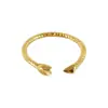 Diseño de Lujo Accesible Europeo y Americano Anillo Abierto Ajustable de Corazón Moda para Mujer Acero de Titanio Chapado en Oro de 18K Anillo Popular