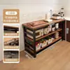 Estante de Almacenamiento Multifuncional para Cocina, Mesa de Corte de Pie, Banco de Trabajo, Microondas de Múltiples Niveles, Almacenamiento de Utensilios de Cocina, Gabinete Estrecho Lateral
