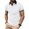 Europa Transfronteiriça Manga Curta Gola Lapela Cor Sólida Novo Estilo Manga Curta Casual Camisa POLO Estampa 3D Bolso Gola Lapela Camisa Polo