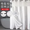 Cortina de Ducha Transfronteriza Personalizada por el Fabricante, Plegable Imitación Lino de Gama Alta Impermeable para Baño, Tamaño Personalizable