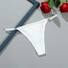 Tanga sexy feminina europeia e americana com diamantes cor sólida confortável respirável sem costura algodão lingerie feminina transfronteiriça 6833