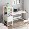Escritorio de oficina simple, adecuado para uso doméstico, estudio de estudiante, dormitorio, escritorio de computadora, escritorio fácil de montar, escritorio con estantería, combinación de escritorio todo en uno