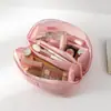 Nueva bolsa de maquillaje transpirable de malla, bolsa de almacenamiento para cosméticos, bolsa de tocador transparente portátil de gran capacidad para viajes, personalizable con logo