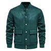 Jaqueta Masculina de Camurça Nova Outono e Inverno Comércio Exterior Tamanho Europeu Gola Alta Casual Suit de Baseball Jaqueta Masculina
