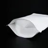 Bolsa de pie con cierre de papel kraft blanco para hojas de té, snacks de frutos secos, bolsa de cierre blanco kraft con recubrimiento de aluminio, autocierre