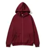 Cárdigan con capucha unisex de comercio exterior europeo y americano, sudadera con cremallera, ropa deportiva de color liso, top holgado de forro polar para otoño e invierno