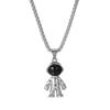Colar de Aço Titânio Feminino Luxo Leve Nicho Hip Hop Tendência Pingente Urso com Diamante Versátil Outono e Inverno Corrente Longa de Lã de Alta Qualidade