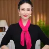 Bufanda Larga para Mujer Nueva, Elegante y Versátil, de Color Sólido Arrugado, con Cinta, Bufanda Elegante y Versátil para Todas las Estaciones
