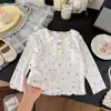 Camiseta Polo de Manga Larga para Niñas Pequeñas, Estampado de Estrellas Coloridas Otoñal, Moda Versátil de Muñeca para Primavera y Otoño