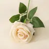 Rosa de Seda Simulada Sencilla Adornos Decoración para el Hogar Boda Decoración de Boda Flor Simulada Cabeza de Rosa Flores Falsas