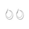 Acero de titanio doble anillo superficie de papel de estaño arete de acero inoxidable nicho ins europeo y americano venta al por mayor estilo europeo y americano aretes círculo alto sentido