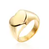 Nuevos Joyas Anillo de frontera europea y americana joyería de acero inoxidable anillo con forma de corazón de acero de titanio para mujeres