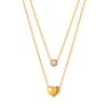 Collar de Amor de Acero de Titanio Nuevo Estilo Coreano Moda para Mujer Nicho Diseño Versátil Sentido de Doble Capa Apilada Cadena para Clavícula Joyería