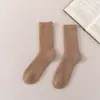 Meias de Lã Engrossadas Resistentes ao Frio para Homens, Cor Lisa, Simples Meias Grossas de Terry para Outono e Inverno para Homens e Mulheres, Meias Versáteis de Cano Médio
