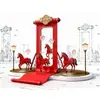 Decoraciones de Pergamino Rojo de Feliz Año Nuevo, Accesorios para Exhibición en Centro Comercial del Festival de Primavera del Año del Caballo