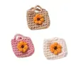 Bolsas de Crochê Feitas à Mão com Flores de Lã, Estilo Pastoral, Tranquilo e Fofo, Acessórios e Materiais para Roupas DIY e Vestir Bonecas