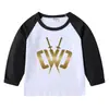 Chad Wild Clay Primavera e Outono Infantil Algodão Puro Ombro a Ombro Gola Redonda Base Manga Longa Top Camiseta para Bebê Menino