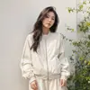 Chamarra de béisbol con cierre de moda estilo coreano para mujer, nuevo modelo otoño 2026, corte holgado, estiliza la figura, corta, casual, versátil