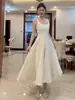 Vestido sin mangas de cuello cuadrado con dobladillo ancho para mujer, minimalista y elegante, estilo favorecedor y suave, versátil para citas y salidas