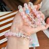 Pulseira de cristal branco natural com design original faça você mesmo, pulseira de cristal em pó de pedra da lua água-marinha, presente de pulseira de cristal multi-tesouro