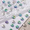 Rhinestone de estrella de cinco puntas invertida de fondo plano para arte de uñas Cristal K9 estrella de cinco puntas de color claro uña de fondo plano con forma de taladro de vidrio al por mayor