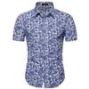 AliExpress comércio exterior verão novo estilo nacional masculino impresso camisa de manga curta camisa de flor de moda britânica 10 cores