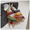 Bolsa de Design Único para Mulheres, Bolsa de Ombro de Grande Capacidade, Bolsa Pequena de Tricô de Peixe Tecido, Novo Modelo 2026 Bolsa de Mão para Férias