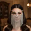 Nueva Máscara de Borlas para Fiesta de Disfraces de Amazon Moda Europea y Americana Máscara de Pedrería para Club Nocturno para Mujeres