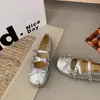 Zapatos Mary Jane de Moda Cuadrados con Lazo Estilo Ballet Francés Nuevos para Mujer 2026 Planos de Suela Suave Calzado de una Sola Pieza