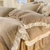 Juego de Ropa de Cama de Lujo de Terciopelo de Leche de Cuatro Piezas Invierno Espesado Felpa Funda Nórdica Terciopelo de Coral Sábana de Cama 2026 Nueva Ropa de Cama