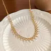 Colar de Renda Vazada Tecido com Franjas, Moderno, Simples, Personalizado, Corrente de Clavícula Versátil, Joia de Estilo Cool de Nicho