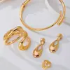 Conjunto de Brincos Pendentes Europeus e Americanos Exagerados em Forma de Gota, Gargantilha, Anel e Pulseira Conjunto de Joias Finas Elegantes de Alta Qualidade