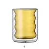 Taza de Café Creativa de Colores de Doble Capa para Uso en Casa, Transparente en Espiral para Leche y Jugos, Vaso de Agua de Vidrio de Borosilicato Alto