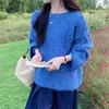 Suéter Púrpura Suave de Punto Cera para Mujer en Otoño e Invierno Estilo Coreano Ambiente Ropa de Punto Suéter Holgado para Mujer
