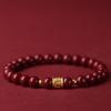 Pulsera de Cinabrio Huiya para Mujer Productos Genuinos Arena Dorada Púrpura Pulsera Multicírculo de Círculo Único para Hombre Año del Conejo