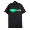 Marca de moda europeia e americana ângulos de palma alta qualidade palma unissex algodão T-shirt estampada masculina manga curta