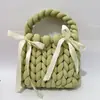 Comercio Exterior Hilo Fresco Súper Grueso Bolso Tejido a Mano DIY Bolso Terminado Bolso de Mano Tejido a Mano Hecho por Uno Mismo Regalo para Novia