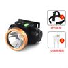 Lámpara frontal LED de luz fuerte para exteriores transfronteriza, lámpara frontal de pesca nocturna de cinco alta potencia, carga USB, lámpara frontal de patrulla al por mayor