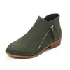 Botas Martin Transfronterizas Europeas y Americanas Botines Cortos de Piel Otoño Cremallera Lateral Comercio Exterior Con Tallas Grandes Estilo Europeo y Americano Bajo Plataforma Gruesa Venta al por Mayor Tallas Grandes