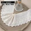 Adorno de bordado de hilo de algodón de doble cara de color albaricoque blanco y negro de 11 cm de ancho, utilizado como accesorio para cuellos, puños y dobladillos de pantalones de ropa.