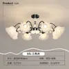 Lustre para Sala de Estar Cor Creme Estilo Novo 2026, Lâmpada de Cristal Simples Moderna Luxo Leve, Lustre Flor para Quarto de Jantar Nórdico